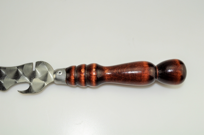 Grillmesser, Schaschlikmesser, Messer Holzgriff aus lackierter Buche mit Niete